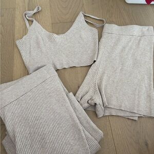 Garage Taupe Ribbed Knit Top